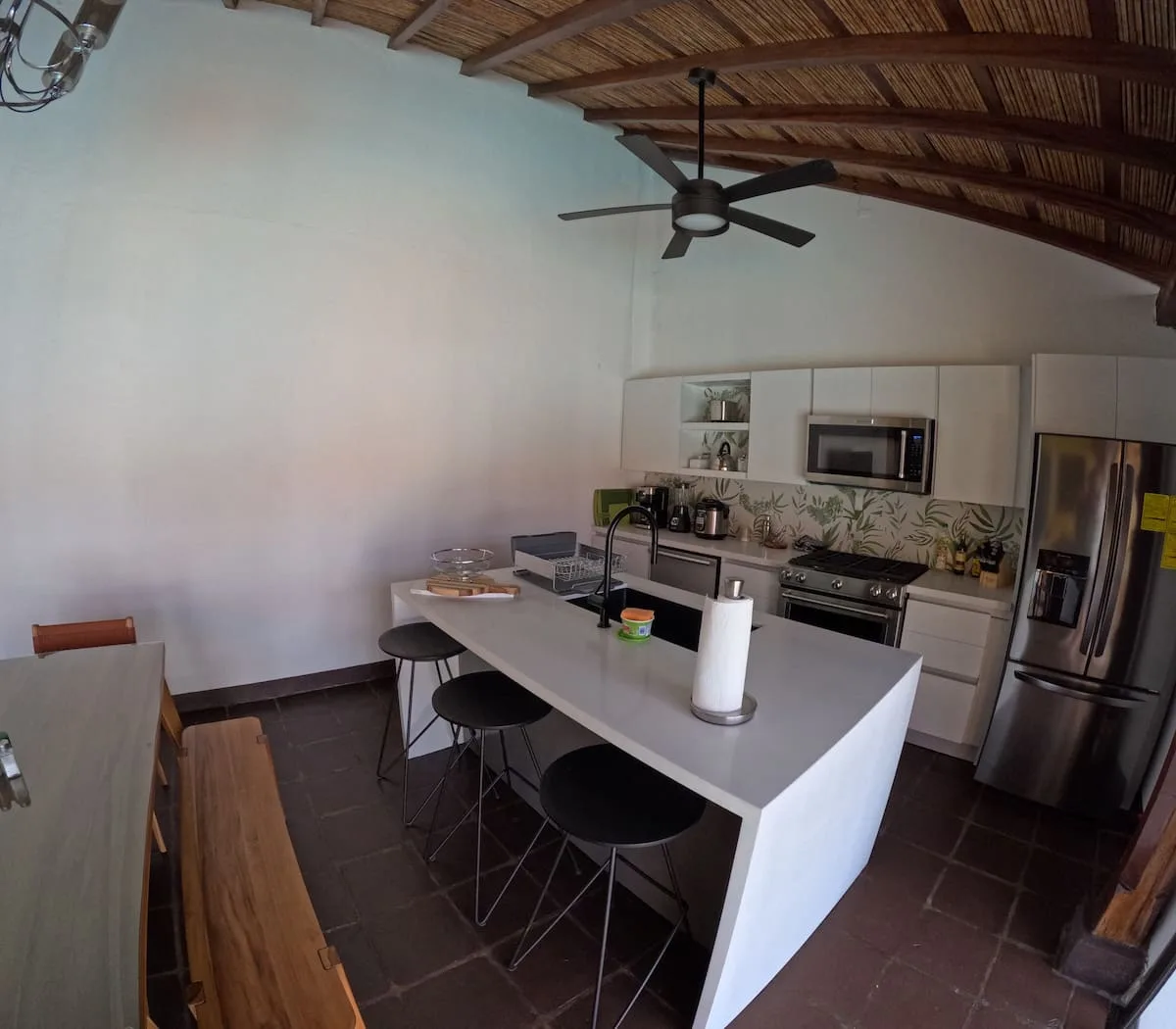 The dining room and chef's kitchen