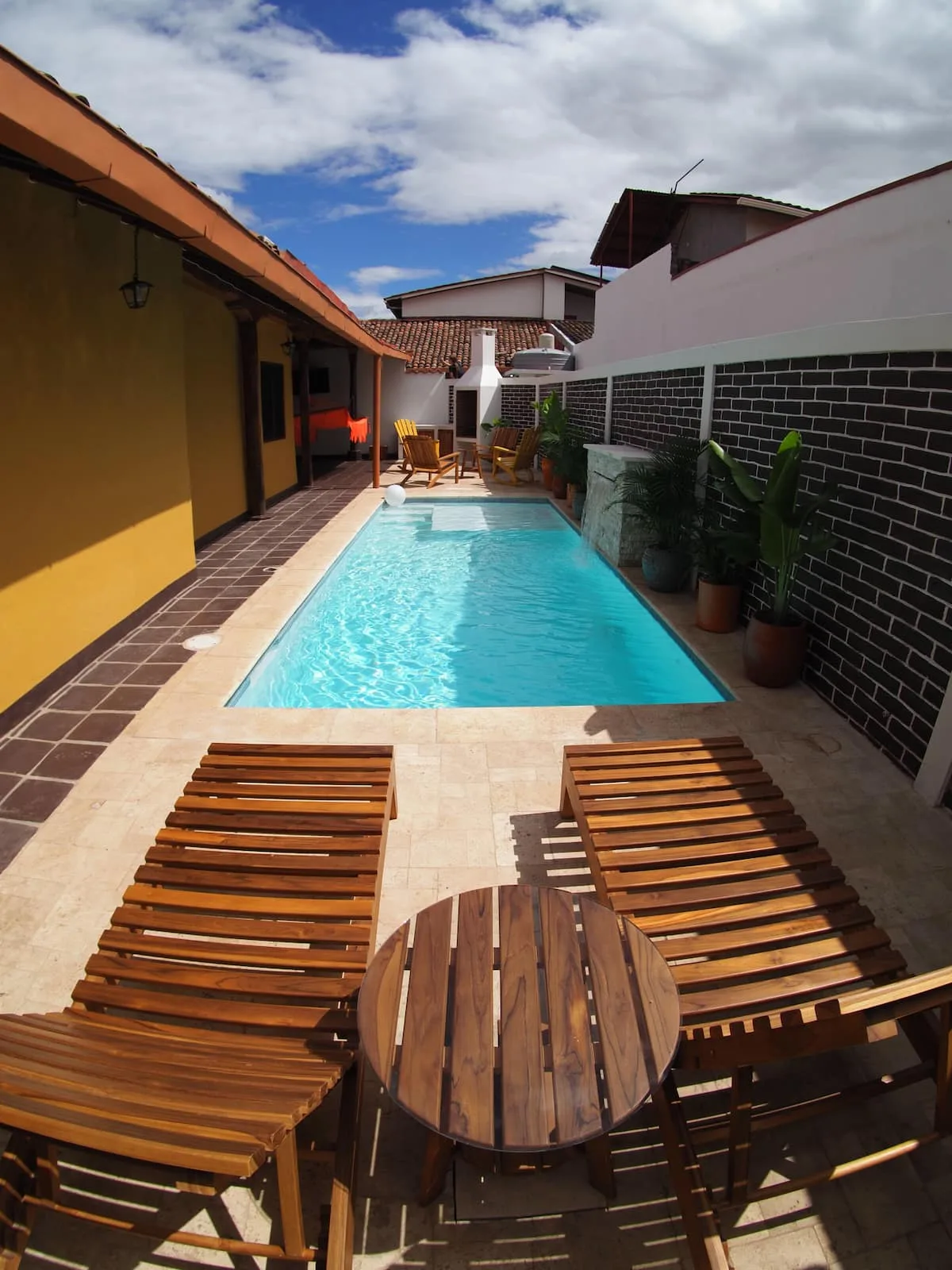 Casa Mango — the private pool and patio, downtown León